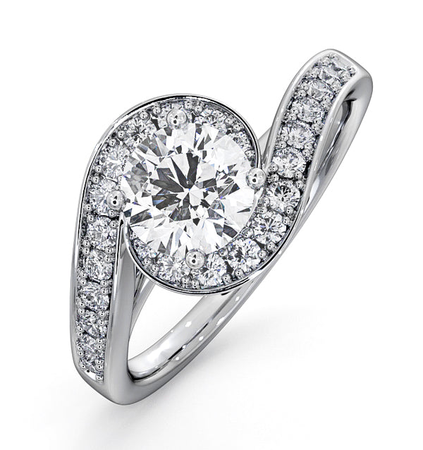 Anais GIA Diamond Engagement Halo Ring Platinum 1.28CT G/VS1